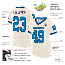 Load image into Gallery viewer, Custom Cream Blue-Navy Mesh Authentic Throwback Football Jersey