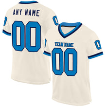 Load image into Gallery viewer, Custom Cream Blue-Navy Mesh Authentic Throwback Football Jersey