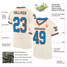 Load image into Gallery viewer, Custom Cream Blue-Orange Mesh Authentic Throwback Football Jersey
