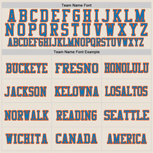 Load image into Gallery viewer, Custom Cream Blue-Orange Mesh Authentic Throwback Football Jersey