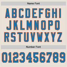 Load image into Gallery viewer, Custom Cream Blue-Orange Mesh Authentic Throwback Football Jersey