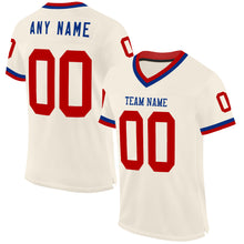 Load image into Gallery viewer, Custom Cream Red-Royal Mesh Authentic Throwback Football Jersey
