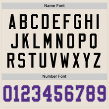 Load image into Gallery viewer, Custom Cream Purple-Gray Mesh Authentic Throwback Football Jersey