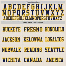 Load image into Gallery viewer, Custom Cream Navy-Gold Mesh Authentic Throwback Football Jersey