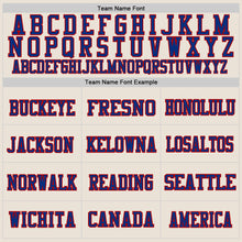 Load image into Gallery viewer, Custom Cream Royal Red-White Mesh Authentic Throwback Football Jersey