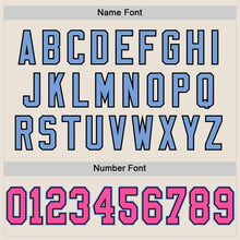 Load image into Gallery viewer, Custom Cream Pink Black-Light Blue Mesh Authentic Throwback Football Jersey