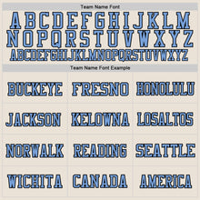 Load image into Gallery viewer, Custom Cream Light Blue Black-White Mesh Authentic Throwback Football Jersey