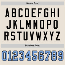 Load image into Gallery viewer, Custom Cream Light Blue Black-White Mesh Authentic Throwback Football Jersey