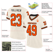 Load image into Gallery viewer, Custom Cream Orange-Black Mesh Authentic Throwback Football Jersey