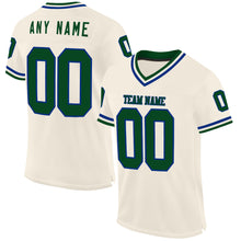 Load image into Gallery viewer, Custom Cream Green-Royal Mesh Authentic Throwback Football Jersey
