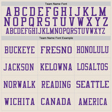 Load image into Gallery viewer, Custom Cream Purple-White Mesh Authentic Throwback Football Jersey