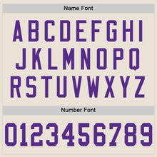 Load image into Gallery viewer, Custom Cream Purple-White Mesh Authentic Throwback Football Jersey