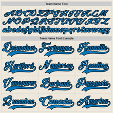 Load image into Gallery viewer, Custom Cream Blue-Black Hockey Lace Neck Jersey