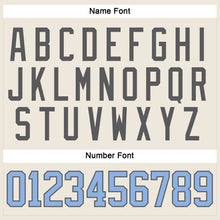 Load image into Gallery viewer, Custom Cream Light Blue-Steel Gray Hockey Lace Neck Jersey