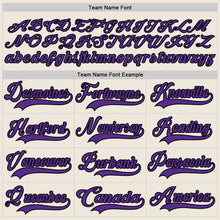 Load image into Gallery viewer, Custom Cream Purple-Black Hockey Lace Neck Jersey