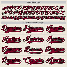 Load image into Gallery viewer, Custom Cream Maroon-Black Hockey Lace Neck Jersey