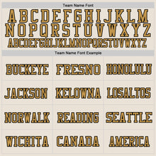 Load image into Gallery viewer, Custom Cream Old Gold-Black Mesh Authentic Throwback Football Jersey