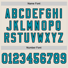 Load image into Gallery viewer, Custom Cream Teal-Black Mesh Authentic Throwback Football Jersey