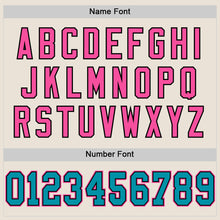 Load image into Gallery viewer, Custom Cream Teal Black-Pink Mesh Authentic Throwback Football Jersey