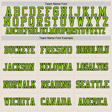 Load image into Gallery viewer, Custom Cream Neon Green-Black Mesh Authentic Throwback Football Jersey