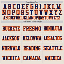 Load image into Gallery viewer, Custom Cream Navy-Orange Mesh Authentic Throwback Football Jersey