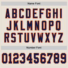Load image into Gallery viewer, Custom Cream Navy-Orange Mesh Authentic Throwback Football Jersey