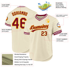 Загрузить изображение в средство просмотра галереи, Custom Cream Maroon Gold-White Authentic Throwback Baseball Jersey