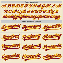 Загрузить изображение в средство просмотра галереи, Custom Cream Maroon Gold-White Authentic Throwback Baseball Jersey