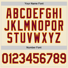 Загрузить изображение в средство просмотра галереи, Custom Cream Maroon Gold-White Authentic Throwback Baseball Jersey