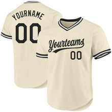 Загрузить изображение в средство просмотра галереи, Custom Cream Black-White Authentic Throwback Baseball Jersey