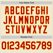 Загрузить изображение в средство просмотра галереи, Custom Cream Red-Gold Authentic Throwback Baseball Jersey