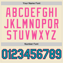 Загрузить изображение в средство просмотра галереи, Custom Cream Teal Black-Pink Authentic Throwback Baseball Jersey