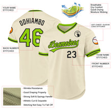 Загрузить изображение в средство просмотра галереи, Custom Cream Neon Green-Black Authentic Throwback Baseball Jersey