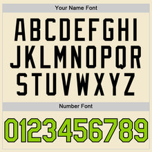 Загрузить изображение в средство просмотра галереи, Custom Cream Neon Green-Black Authentic Throwback Baseball Jersey