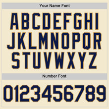 Загрузить изображение в средство просмотра галереи, Custom Cream Navy-Old Gold Authentic Throwback Baseball Jersey