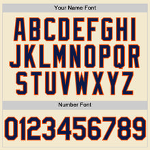 Загрузить изображение в средство просмотра галереи, Custom Cream Navy-Orange Authentic Throwback Baseball Jersey