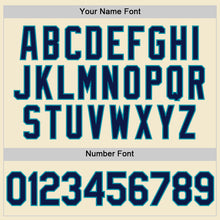 Загрузить изображение в средство просмотра галереи, Custom Cream Navy-Teal Authentic Throwback Baseball Jersey