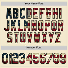 Загрузить изображение в средство просмотра галереи, Custom Cream Vintage USA Flag Black-Old Gold Authentic Throwback Baseball Jersey