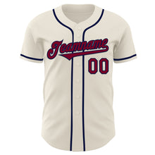 Загрузить изображение в средство просмотра галереи, Custom Cream Maroon-Navy Authentic Baseball Jersey