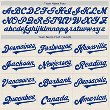 Load image into Gallery viewer, Custom Cream Black Pinstripe Red Royal-White Authentic Baseball Jersey