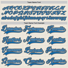 Laden Sie das Bild in den Galerie-Viewer, Custom Cream Blue Gray-Black Hockey Jersey