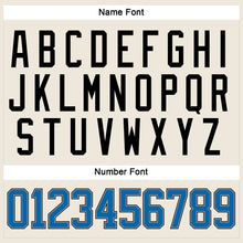 Laden Sie das Bild in den Galerie-Viewer, Custom Cream Blue Gray-Black Hockey Jersey