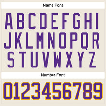 Laden Sie das Bild in den Galerie-Viewer, Custom Cream Purple-Gold Hockey Jersey