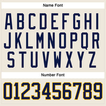 Laden Sie das Bild in den Galerie-Viewer, Custom Cream Navy-Gold Hockey Jersey