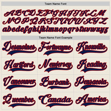 Laden Sie das Bild in den Galerie-Viewer, Custom Cream Navy-Red Hockey Jersey