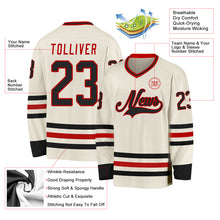 Загрузить изображение в средство просмотра галереи, Custom Cream Black-Red Hockey Jersey