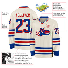 Charger l'image dans la galerie, Custom Cream Royal Red-White Hockey Jersey