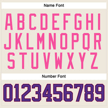Laden Sie das Bild in den Galerie-Viewer, Custom Cream Purple Black-Pink Hockey Jersey