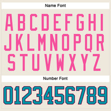 Laden Sie das Bild in den Galerie-Viewer, Custom Cream Teal Black-Pink Hockey Jersey