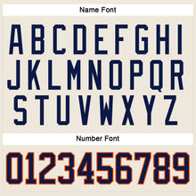 Laden Sie das Bild in den Galerie-Viewer, Custom Cream Navy-Orange Hockey Jersey